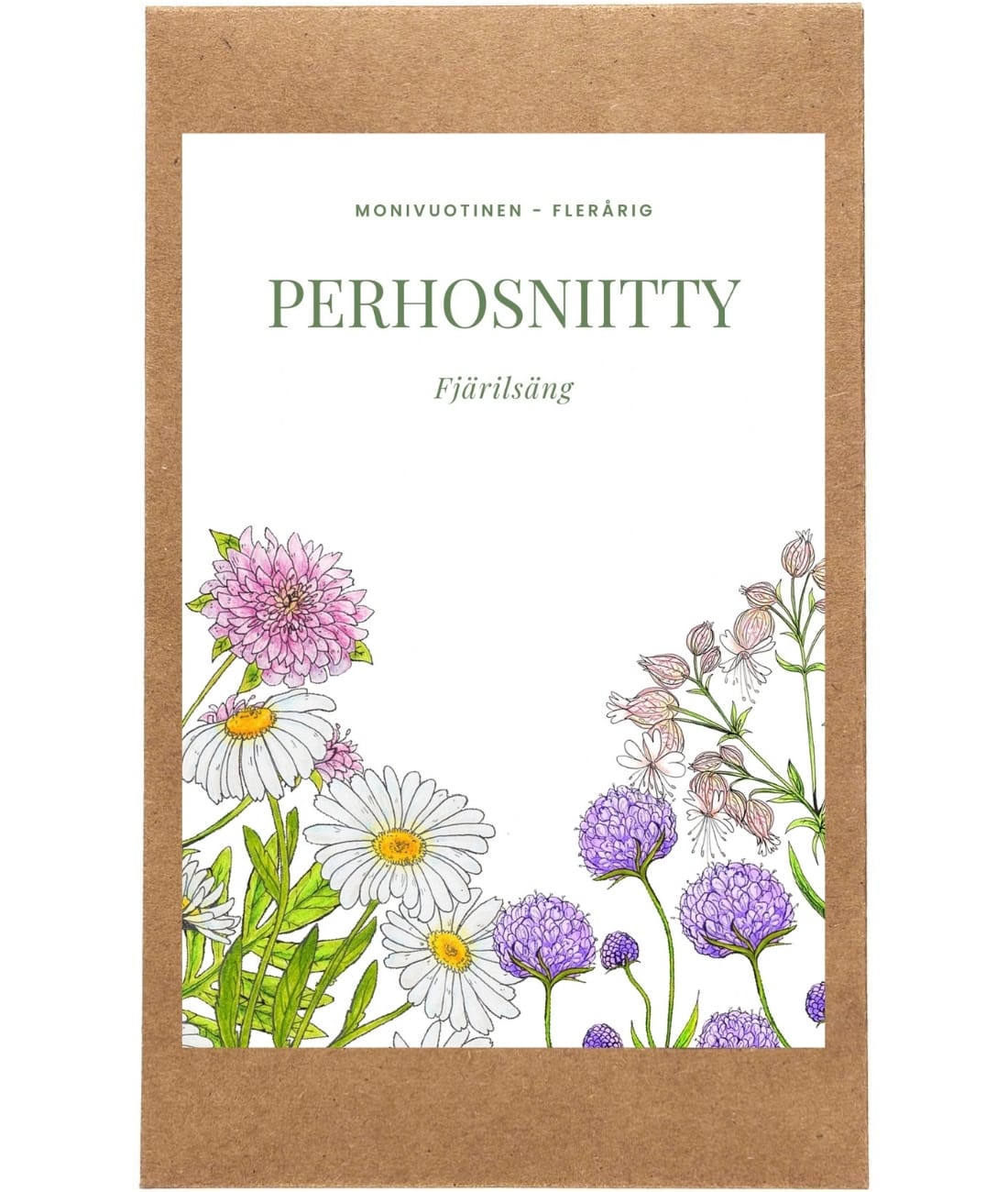 Perhosniitty siemenpussi etupuoli
